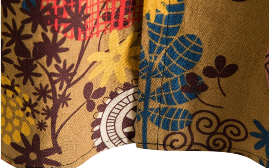 Mænds Printede Kortærmede Hawaiianske Strandskjorte