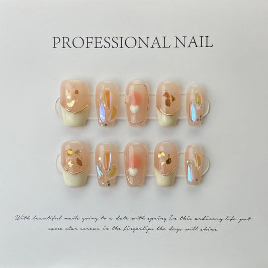 Wear Armor Nail Shaped Piece French Sequins Love Detachable