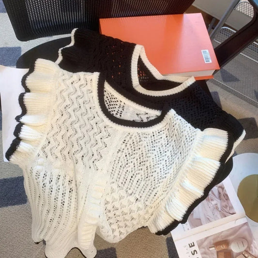 Sweet And Spicy Top Women's Flounced Sleeve Sweater