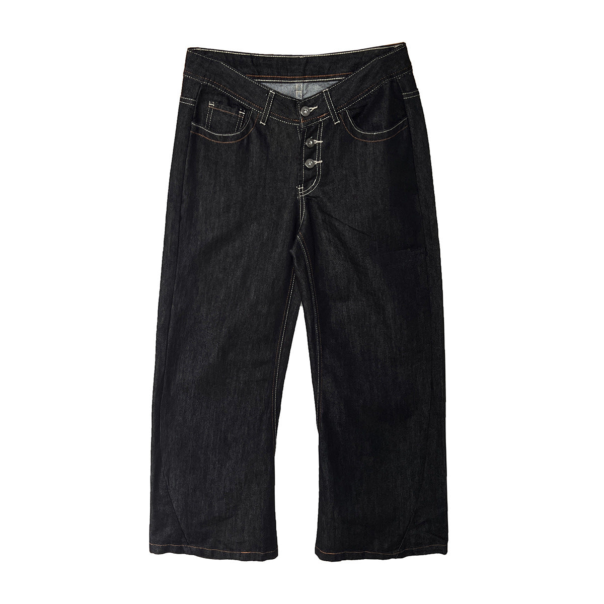 Scimitar Cowboy Wide-Leg Pants With Front Buttons For Shorter Statures