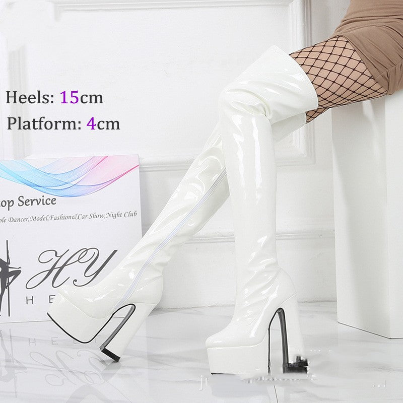 T-stage Thick Heel 15cm Ultra-high Heel Over Knee Boots