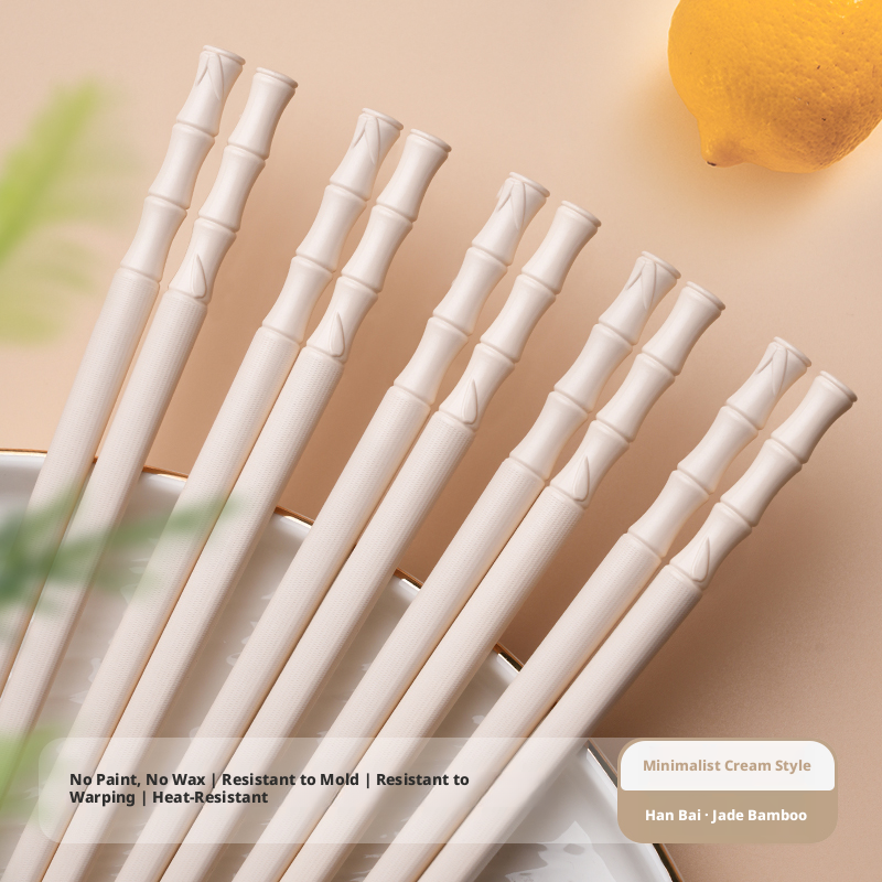 Mengqu Alloy Chopsticks-Cat Claw Model-Han White-5 pairs-1 pack
