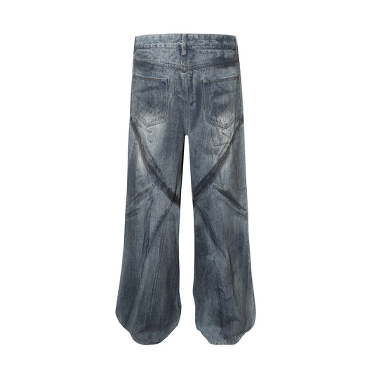 High Street Personalized Washed Do The Old Cowboy Trousers