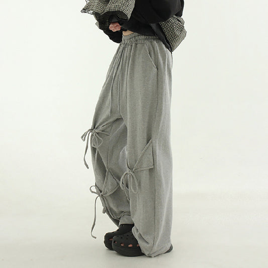 Design Twist Tie Drape Sports Pants Female