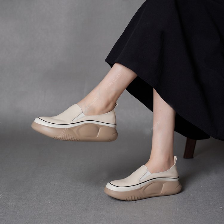 Loafers Women's Autumn New Korean Version Of A Pedal Bread Shoes Platform Casual Shoes Lazy Single Shoes