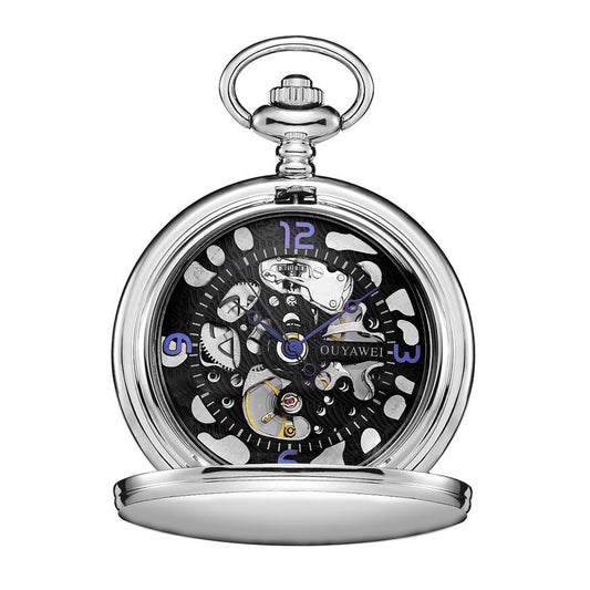 Manual Winding Pocket Watch With See Through Back