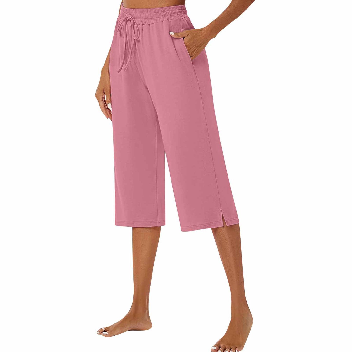 European American Polyester Wide-leg Pants Women's Casual Pants Artistic Retro Drape Slim Shorts