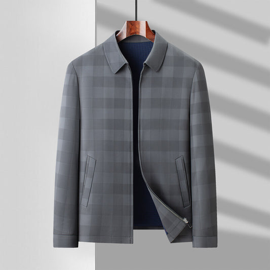 Fashion Personality Men's Lapel Plaid Jacket Coat