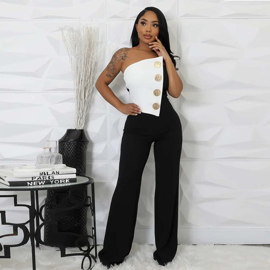 Women's Button Jumpsuit Commute Style