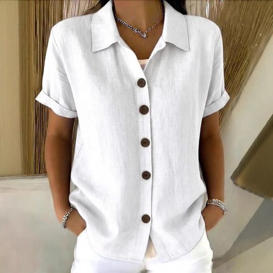 Women's Lapel-button Long-sleeve Shirt
