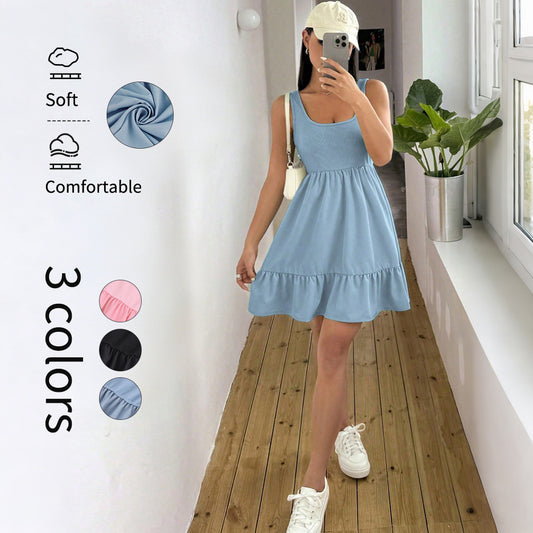 Elegant U-Neck High-Waisted Slimming Athletic Dress