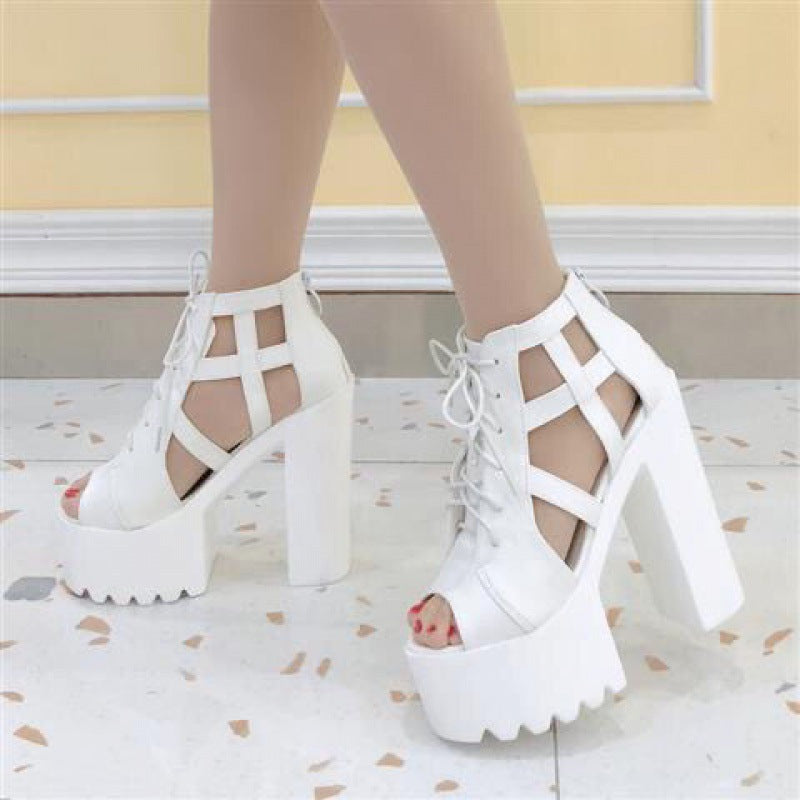 High Heeled Waterproof Platform Sandals