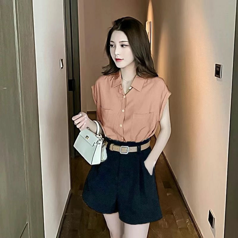 Casual Top And Shorts Fashion Two-piece Set Trendy