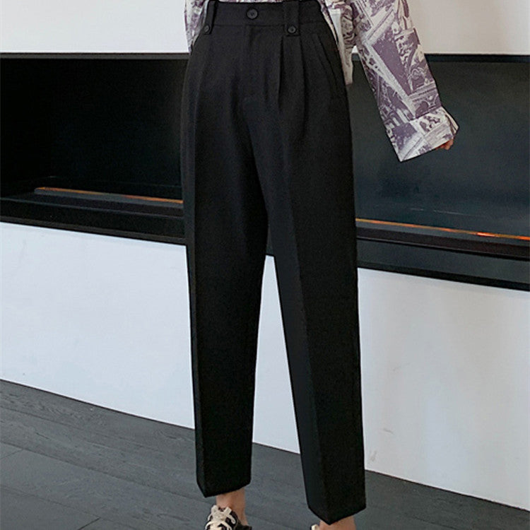 Women's Fashion High Waist Straight Loose Casual Pants