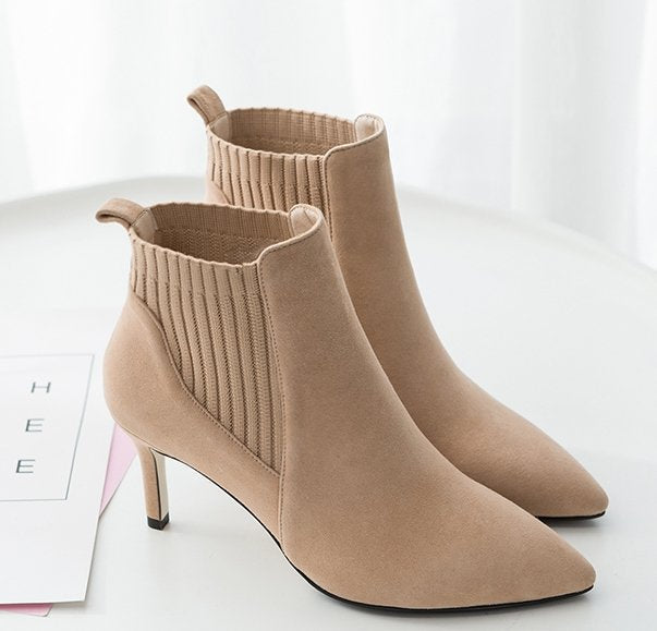 Fashion Women's Stiletto Pointed Short Boots