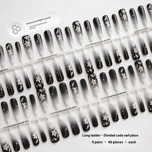 New Chinese Ancient Style Flower New Year Dark Prefabricated Nail Tip Wear Armor