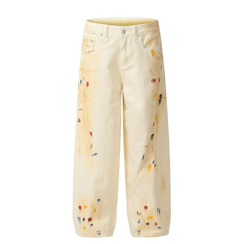 High-Street Retro Spray-Painted Splatter Pants