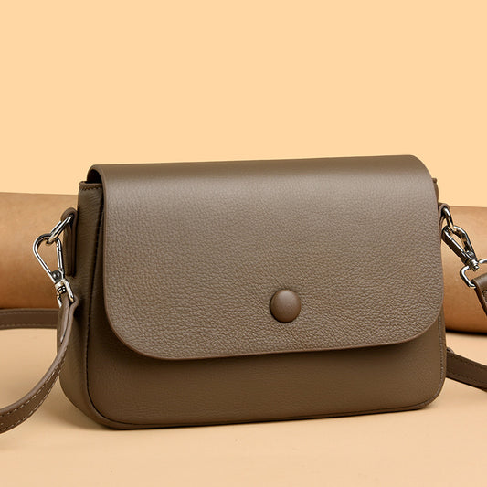 Women's Fashionable Simple One-Shoulder Cowhide Bag