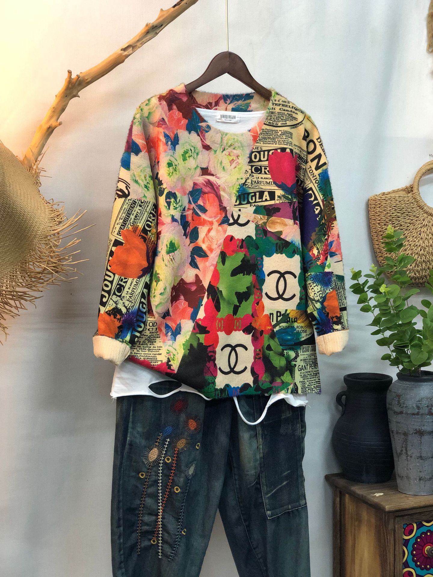Ny Løstsiddende Rundhalset Dame Sweater Til Overtøj