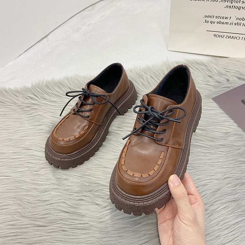 Thick-soled Casual Shoes Winter Lace Student Single