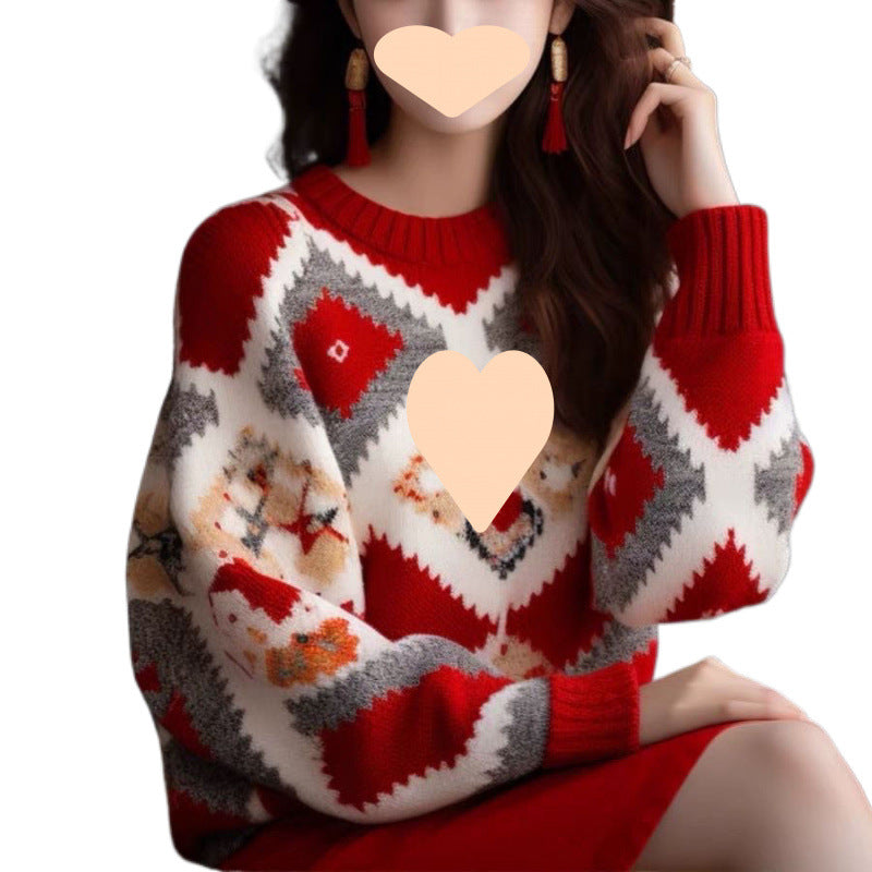 High-end And Fashionable Beautiful Red Sweater For Women