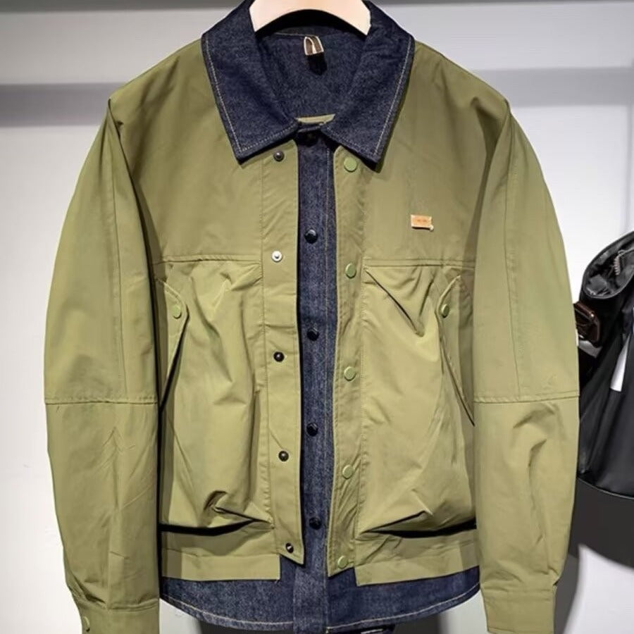 Mens Stylish Two-in-One Design Coat For Spring And Autumn With Long Sleeves