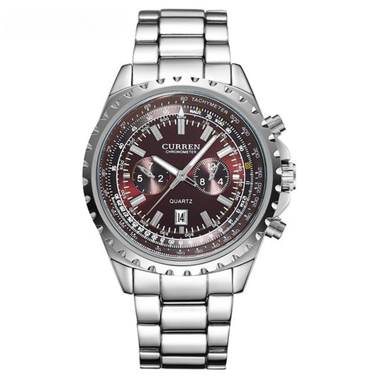 Men's Casual Quartz Movement Steel Band Wrist Business Watch
