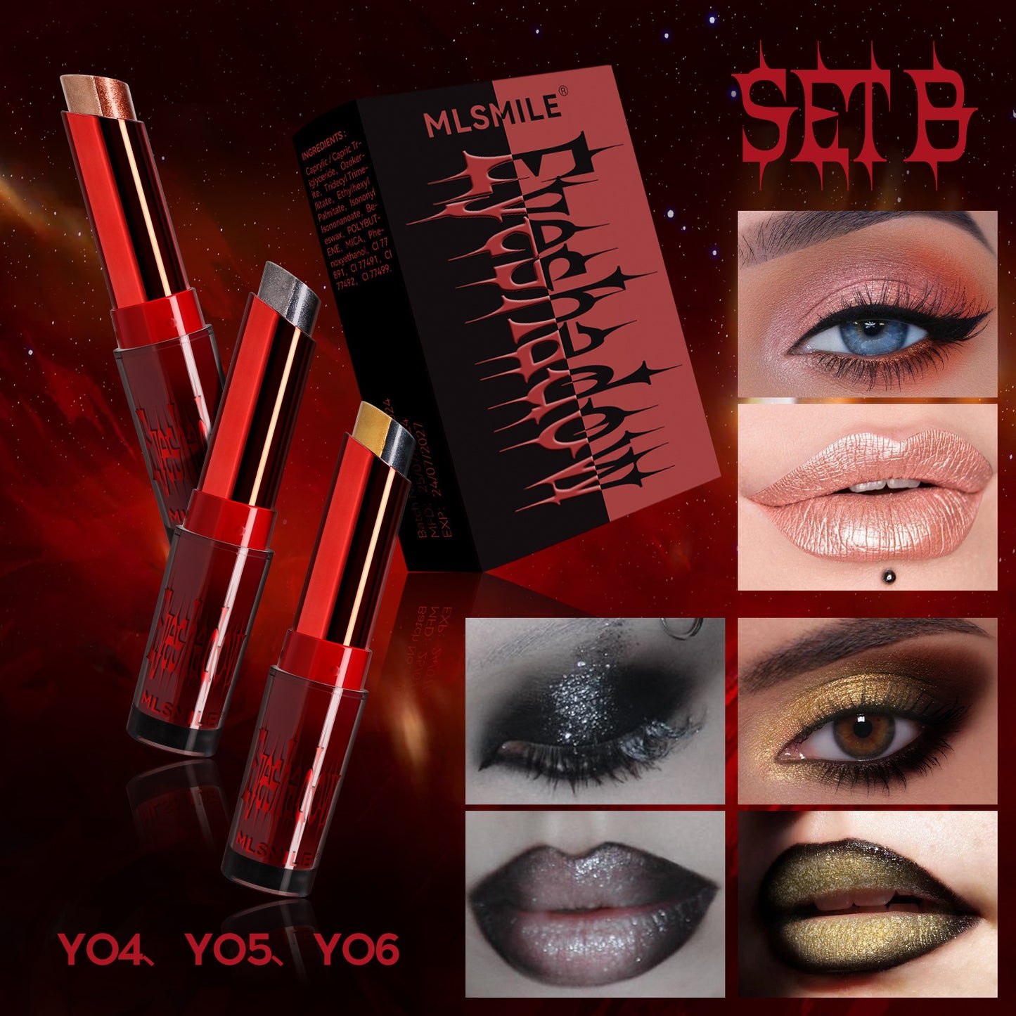 Two-color Pearlescent Eye Shadow Stick Suit Gradient Thin And Glittering