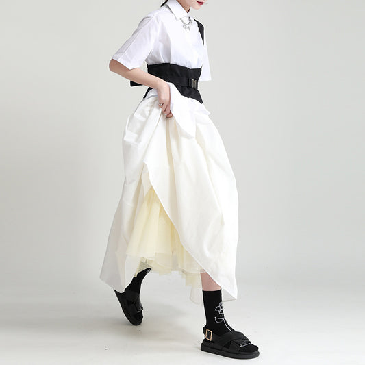 Inner Lining Spun Yarn Puffy Multi-layer Big Hem Skirt