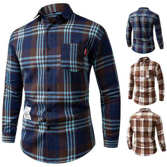 New Long-sleeved Plaid Casual Korean-style Versatile Top