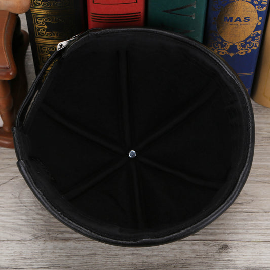 Dome Adjustable Landlord Hat Middle Aged And Elderly Men's Leather Hat