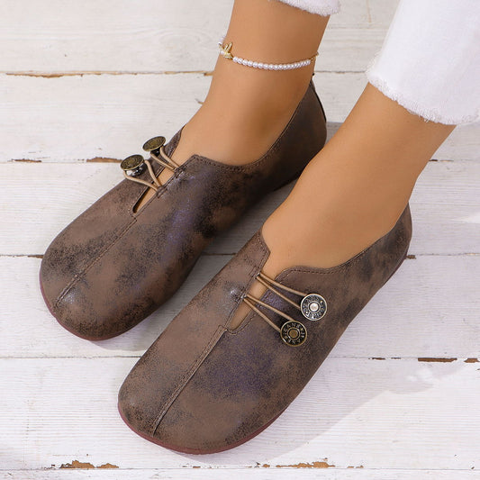 Ins Square Toe Slip-on Sandals Summer Fashion Soft Flat Shoes For Women