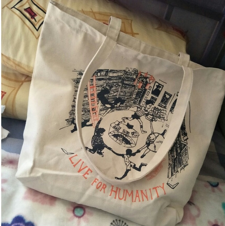 Large Canvas Bag Shoulder Student School All-match
