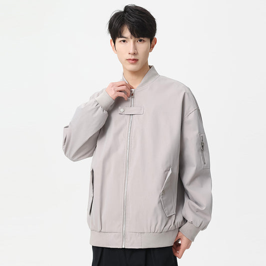 Jacket Men's Stand Collar Buckle Baseball Uniform