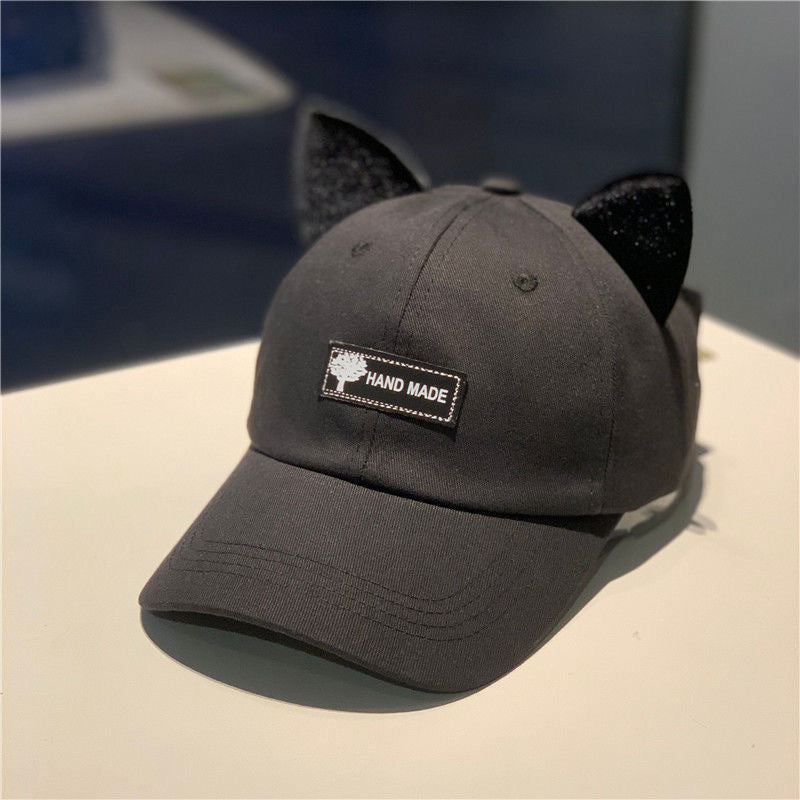 Women's Fashion Casual Cat Ear Glasses Baseball Hat