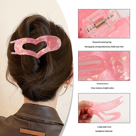 Flat Heart-shaped Swallowtail All-match Hair Clip For Back-of-head Updo