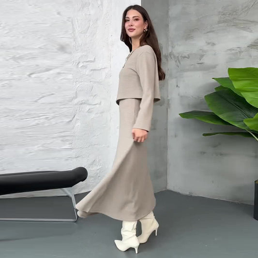 Womens Minimalist Knit Dress Set