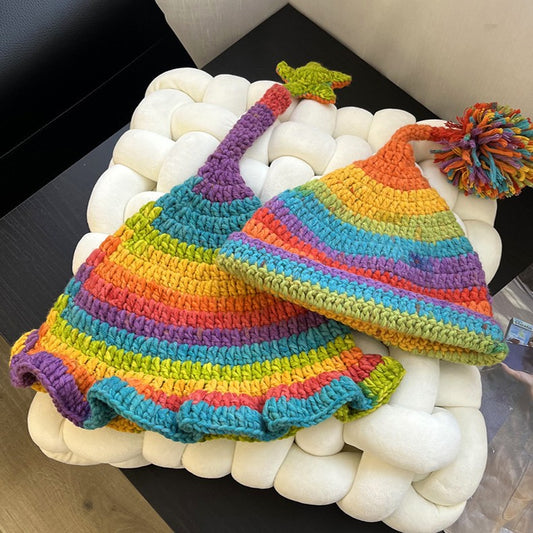 Dopamine Rainbow Star Elf Hat