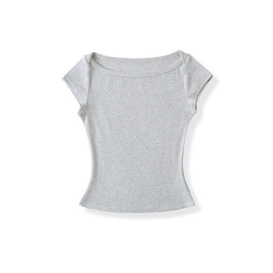 Boat Neck Short Sleeved T-shirt