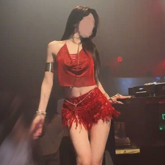 Tassel Sequin Short Skirt Women's