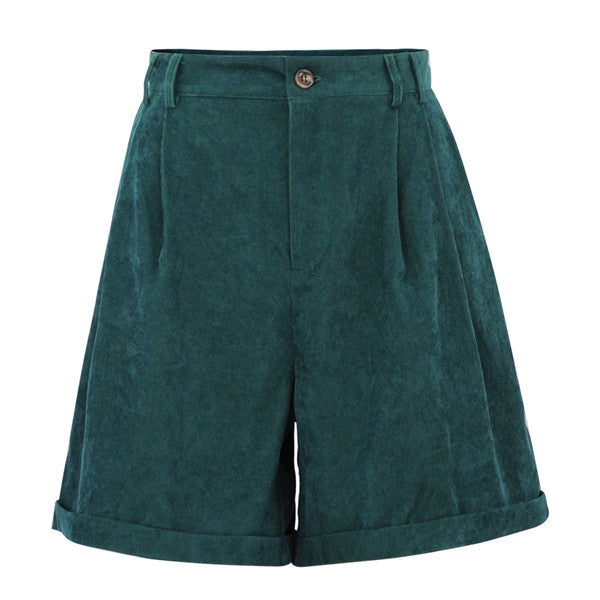 Girls High Waist Fleece Green Casual Pants