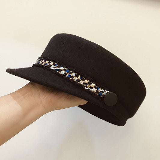 Vintage Elegant Alsidig Flad Modehat