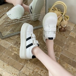 Women's Shell Star Thick-Soled Sneakers 2026 Spring New Arrival, Elevator White Shoes, Velcro Casual Sports Shoes For Women