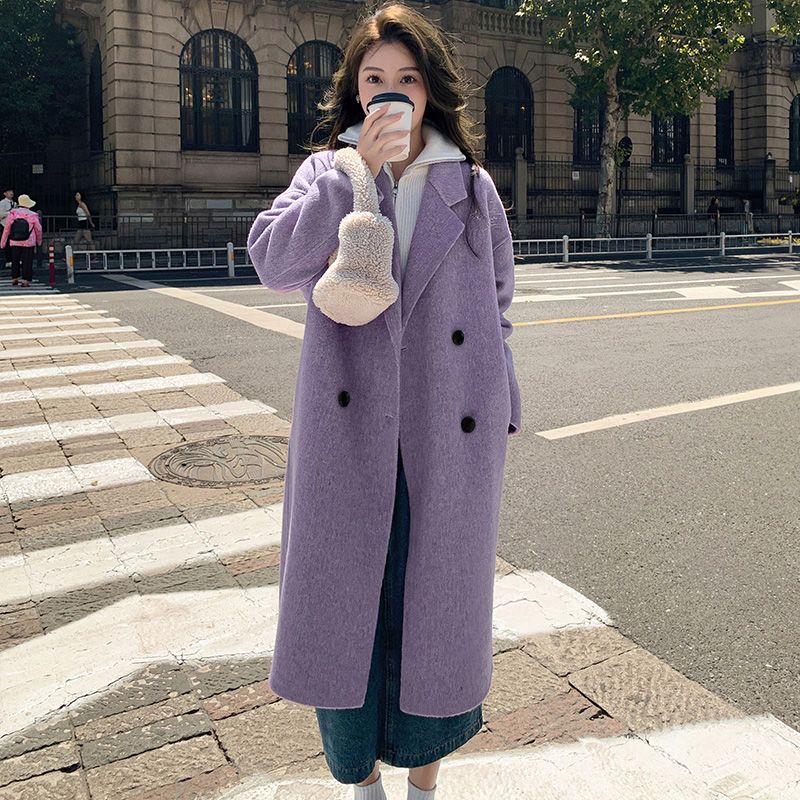 Stylish, Western-style Double-faced Wool Coat For Women
