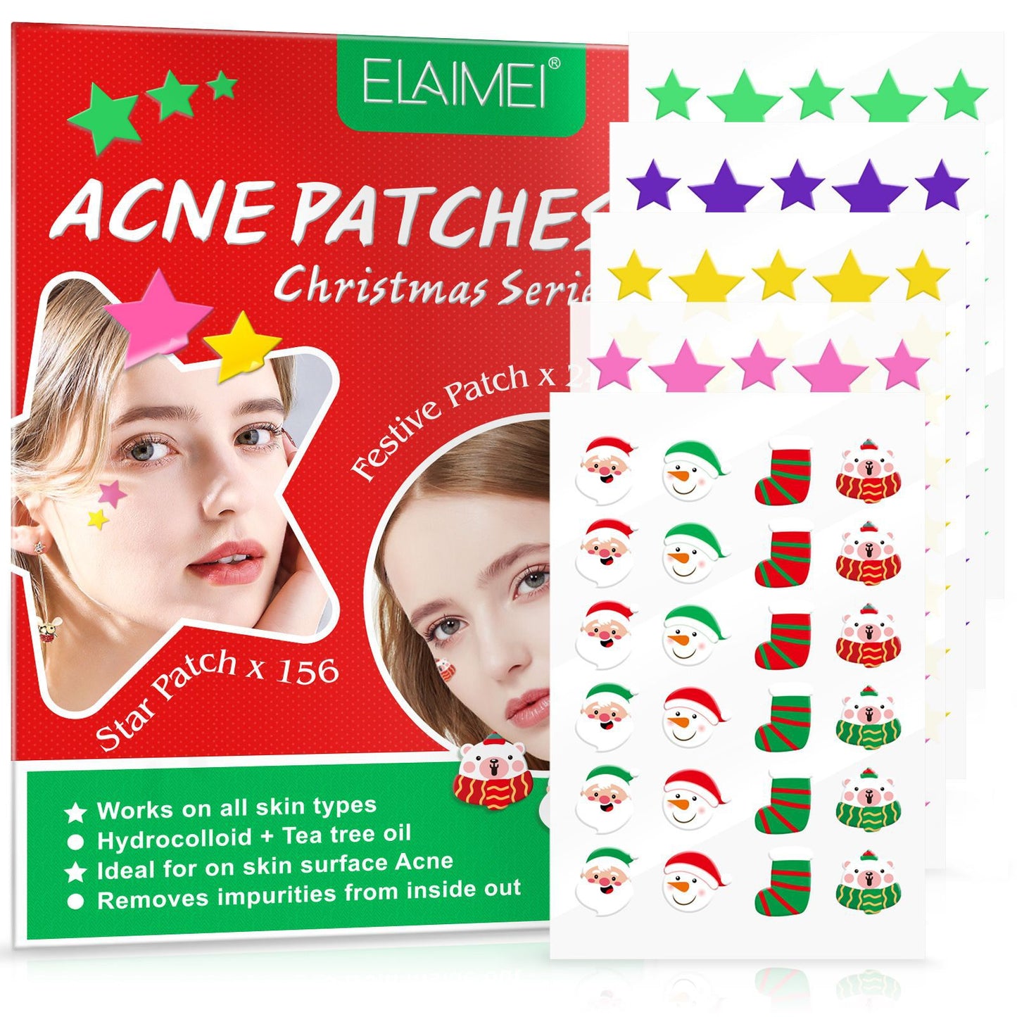 Peach Heart Color Multi-shape Acne Patch