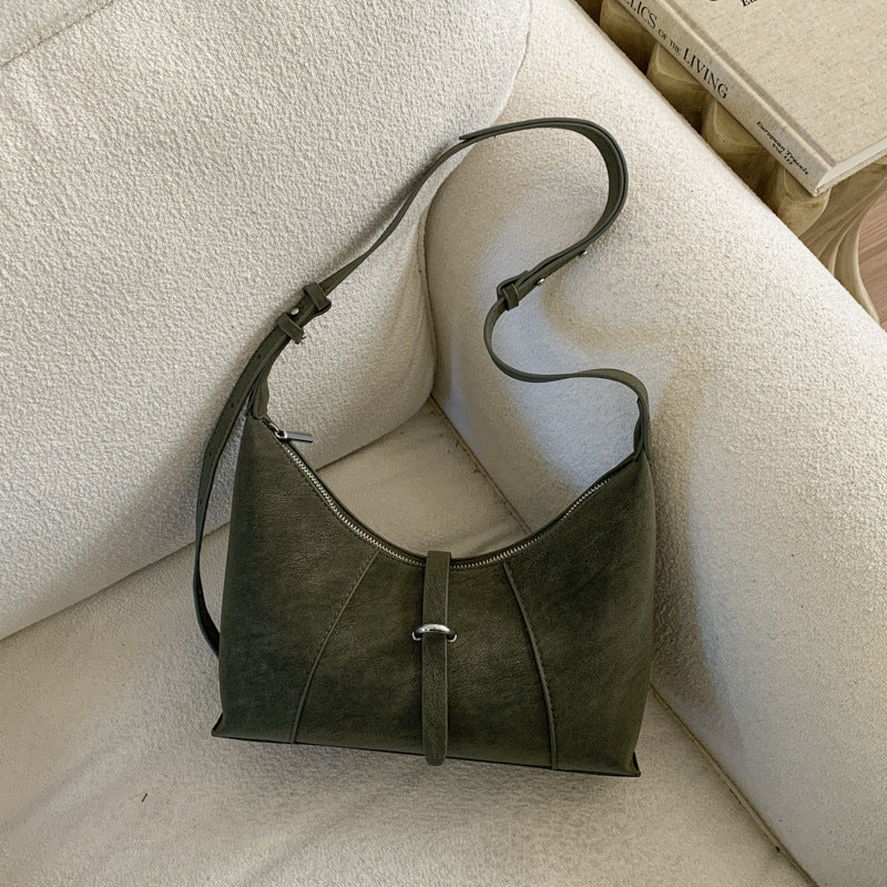 Trendy Retro Matte Underarm Bag For Women Korean Style