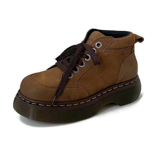 Short Dr Martens Female Lace-up Platform Worker Boots