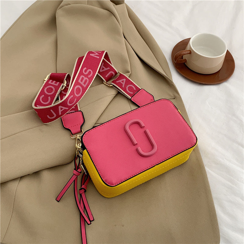 Taske, moderigtig, bred skulderrem, crossbody, lille taske, moderigtig, all-match lille firkantet taske