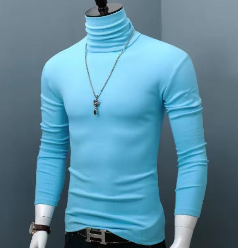 Long-sleeved Cotton Half-high Collar Top