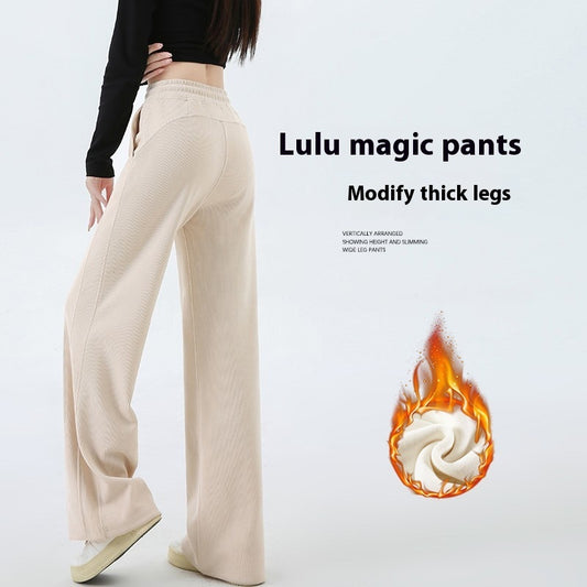 Chenille Wide-leg Pants Women's Loose Casual Fleece Corduroy